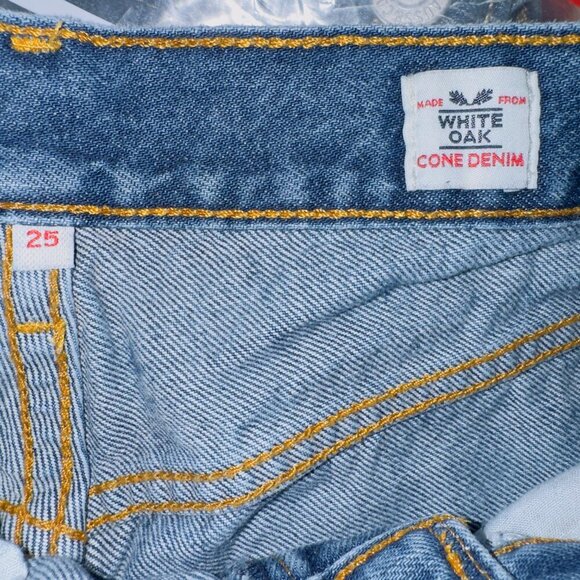 Levi’s 501 White Oak Cone Denim Distressed Button Fly Jeans Shorts Size 25 - Picture 5 of 7